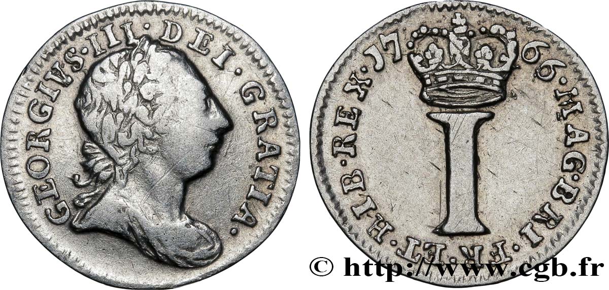 ROYAUME-UNI 1 Penny Georges III 1766  TTB 