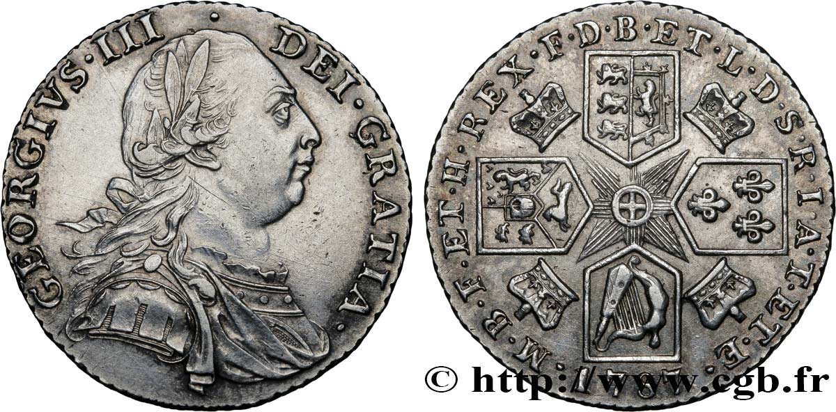 VEREINIGTEN KÖNIGREICH 1 Shilling Georges III 1787  VZ 