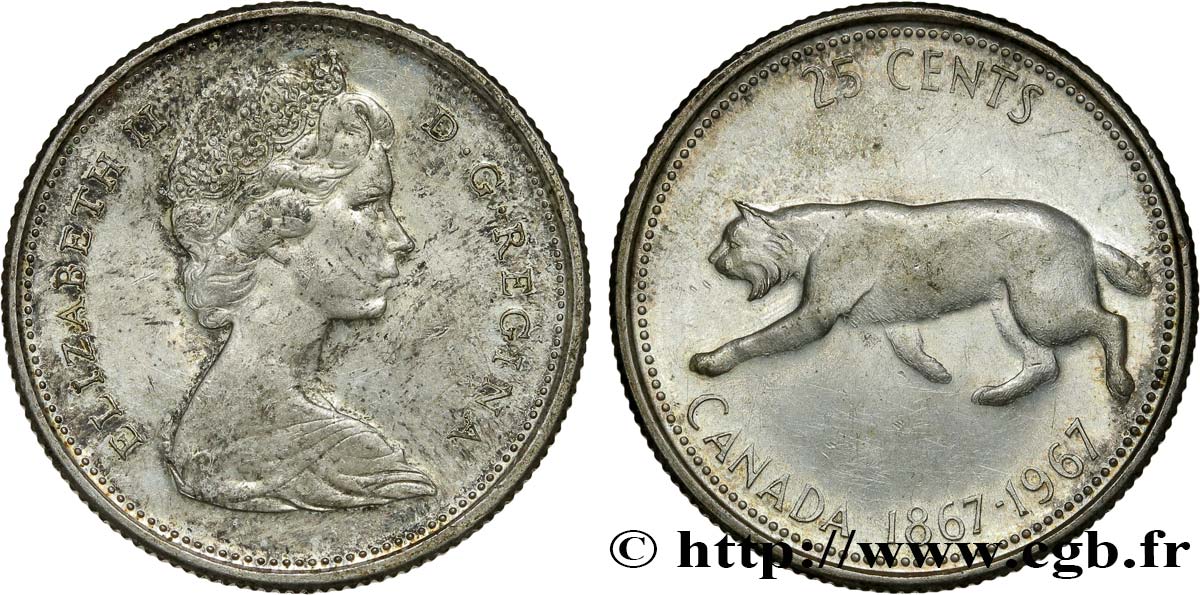CANADA 25 Cents centenaire de la Confédération 1967  MS 