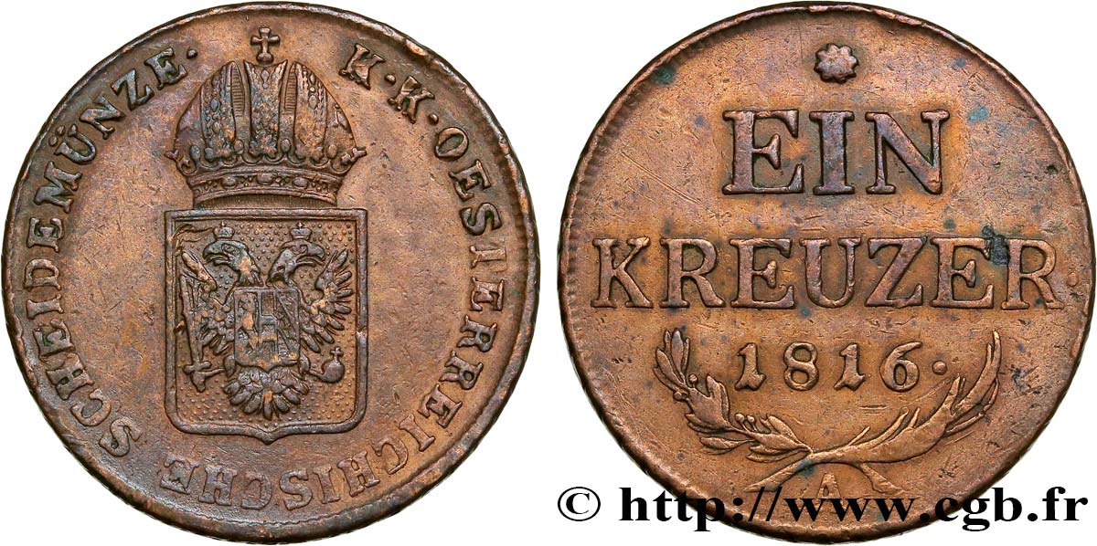 AUSTRIA 1 Kreuzer 1816 Vienne EBC 