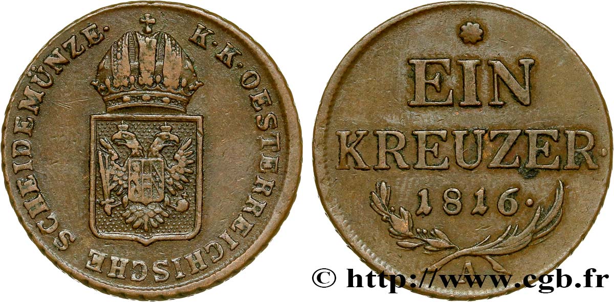 AUSTRIA 1 Kreuzer 1816 Vienne BB 