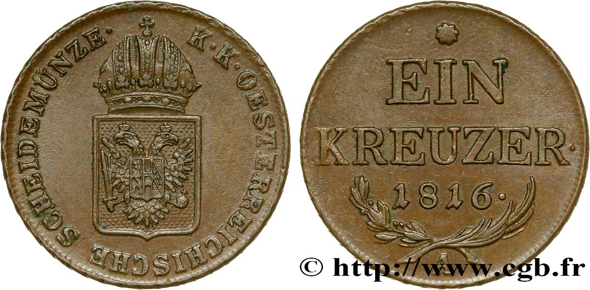 AUSTRIA 1 Kreuzer 1816 Vienne EBC 
