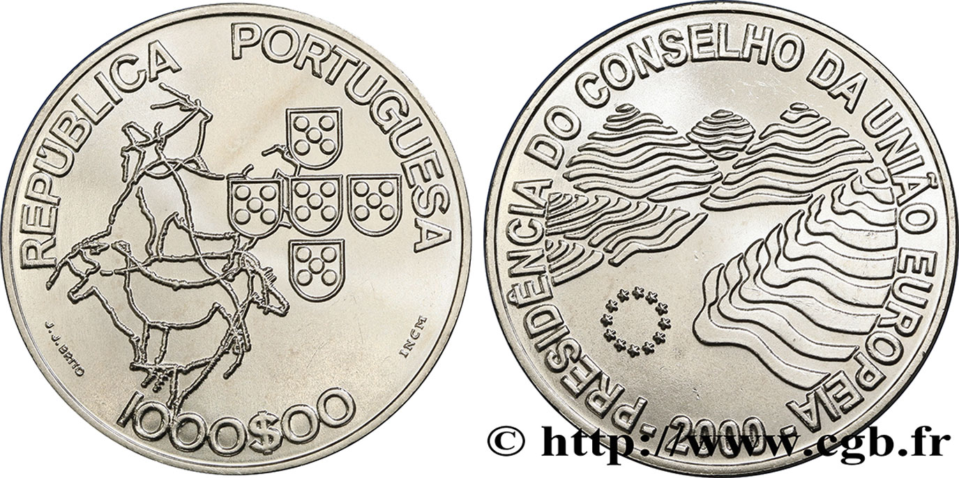 PORTUGAL 1000 Escudos Présidence du Conseil de l’Union Européenne 2000  fST 