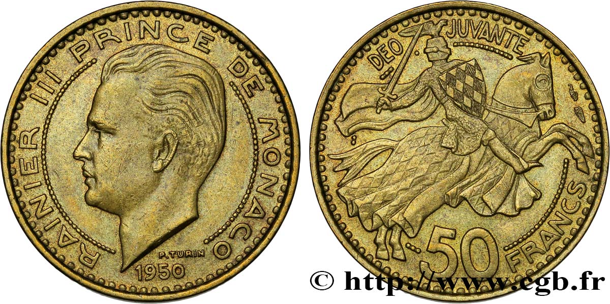 MONACO 50 Francs 1950 Paris EBC 