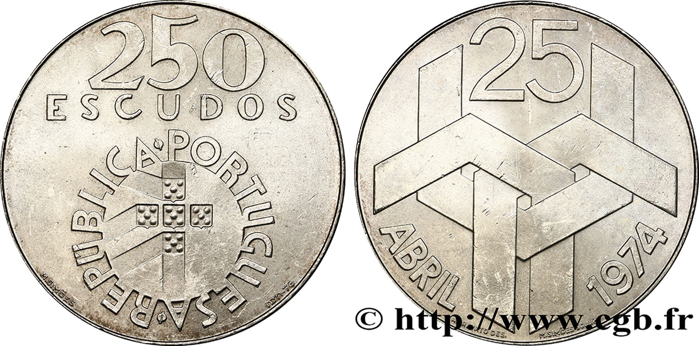 PORTUGAL 250 Escudos 2e anniversaire révolution des oeillets 1976  EBC 