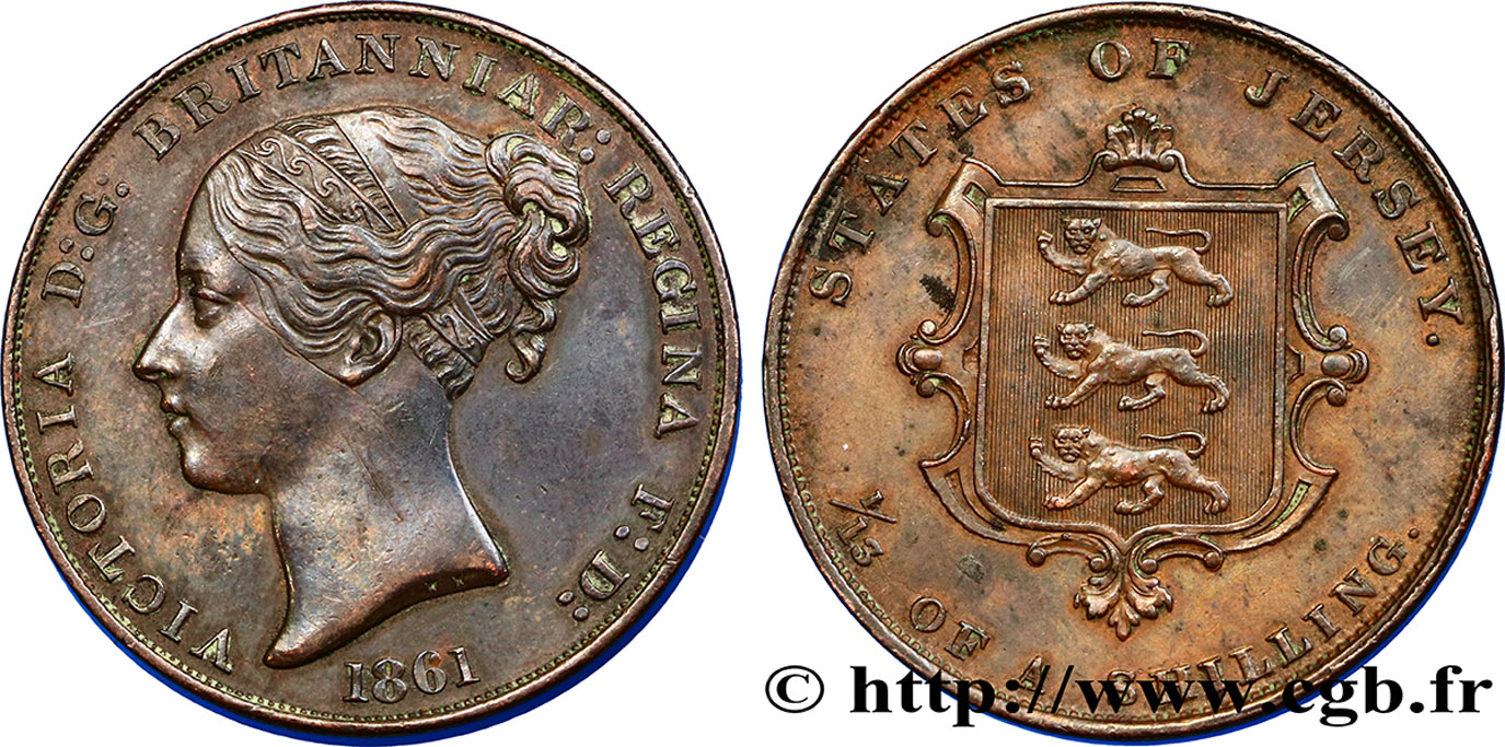 JERSEY 1/13 Shilling Reine Victoria 1861  TTB+ 
