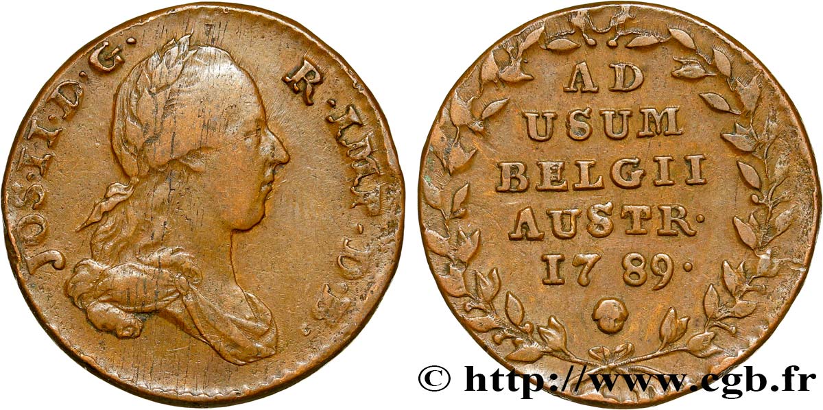 BELGIO - PAESI BASSI AUSTRIACI 2 Liards Pays-Bas autrichiens Joseph II 1789 Bruxelles q.BB/BB 