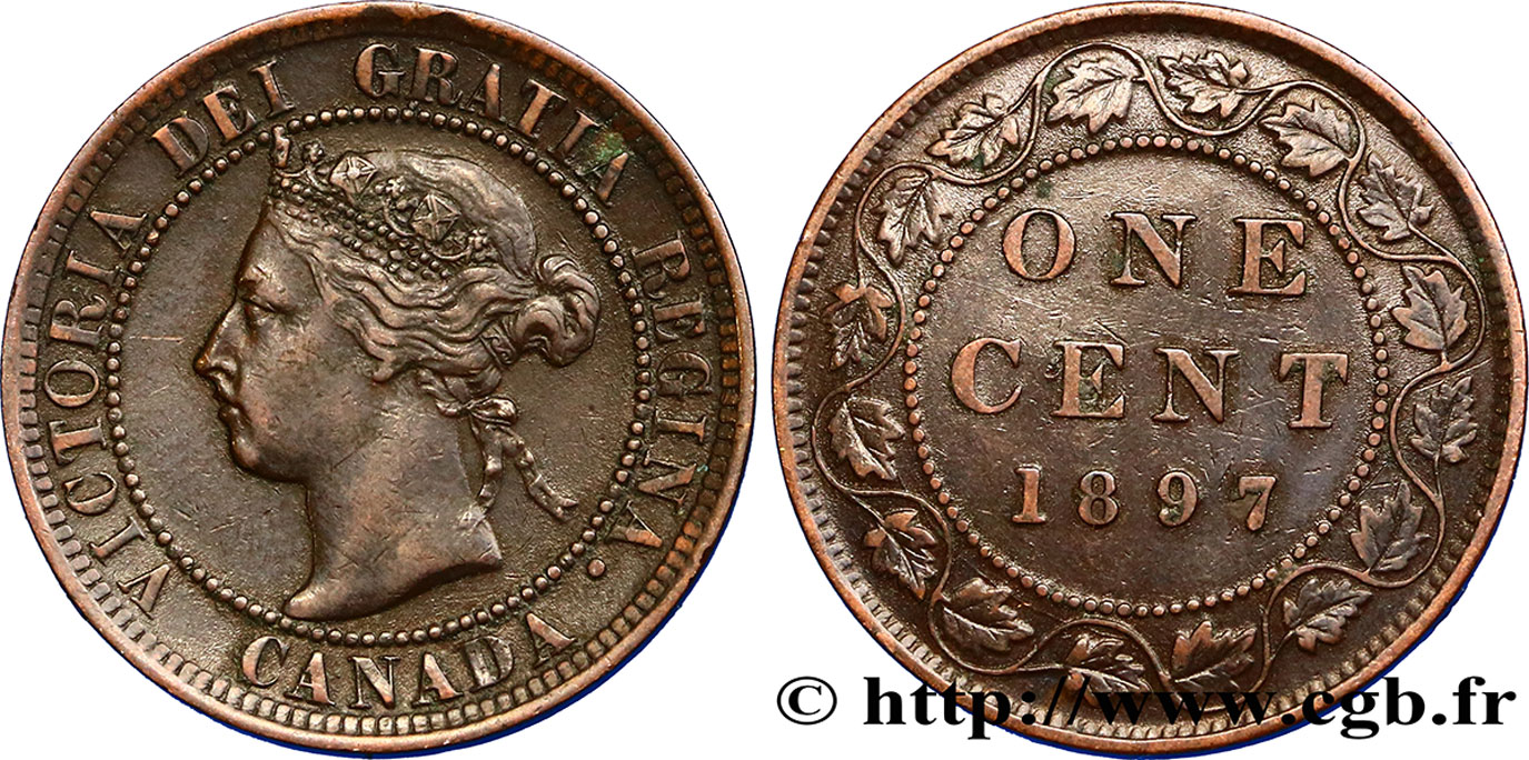 CANADA 1 Cent Victoria 1897  TTB+ 