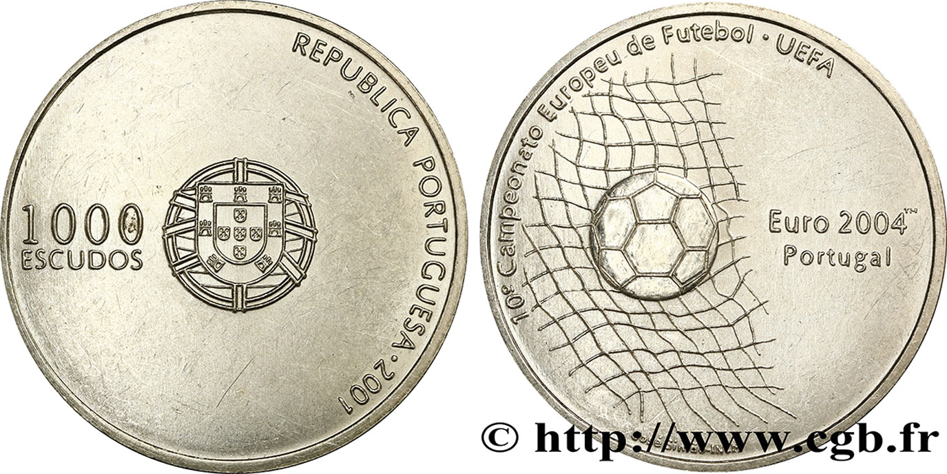 PORTUGAL 1000 Escudos 10e Championnat d’Europe de Football 2001  SUP 