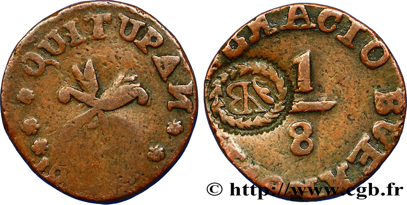 MÉXICO 1/8 Real monnaie locale Quitupan - Ygnacio Buenrostro 1854  BC+ 