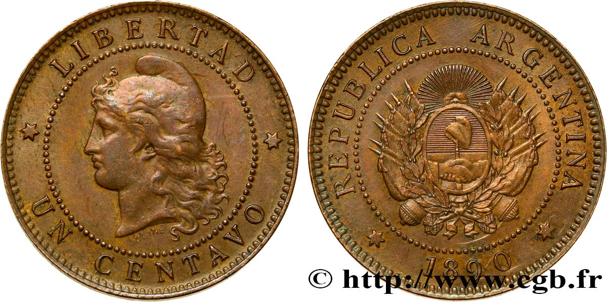 ARGENTINE 1 Centavo 1890  TTB+ 