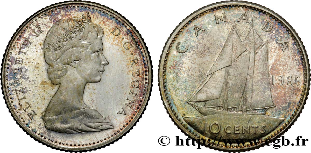CANADA 10 Cents Elisabeth II 1966  SPL 