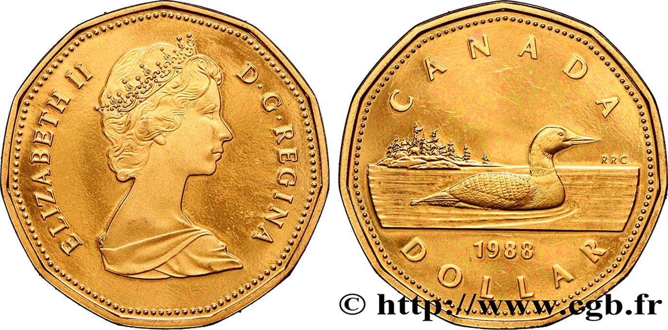 CANADA 1 Dollar Proof Elisabeth II / Canard 1988  SPL 