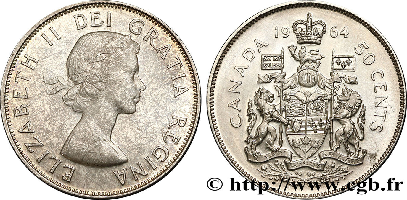 CANADA 50 Cents Elisabeth II 1964  SPL 