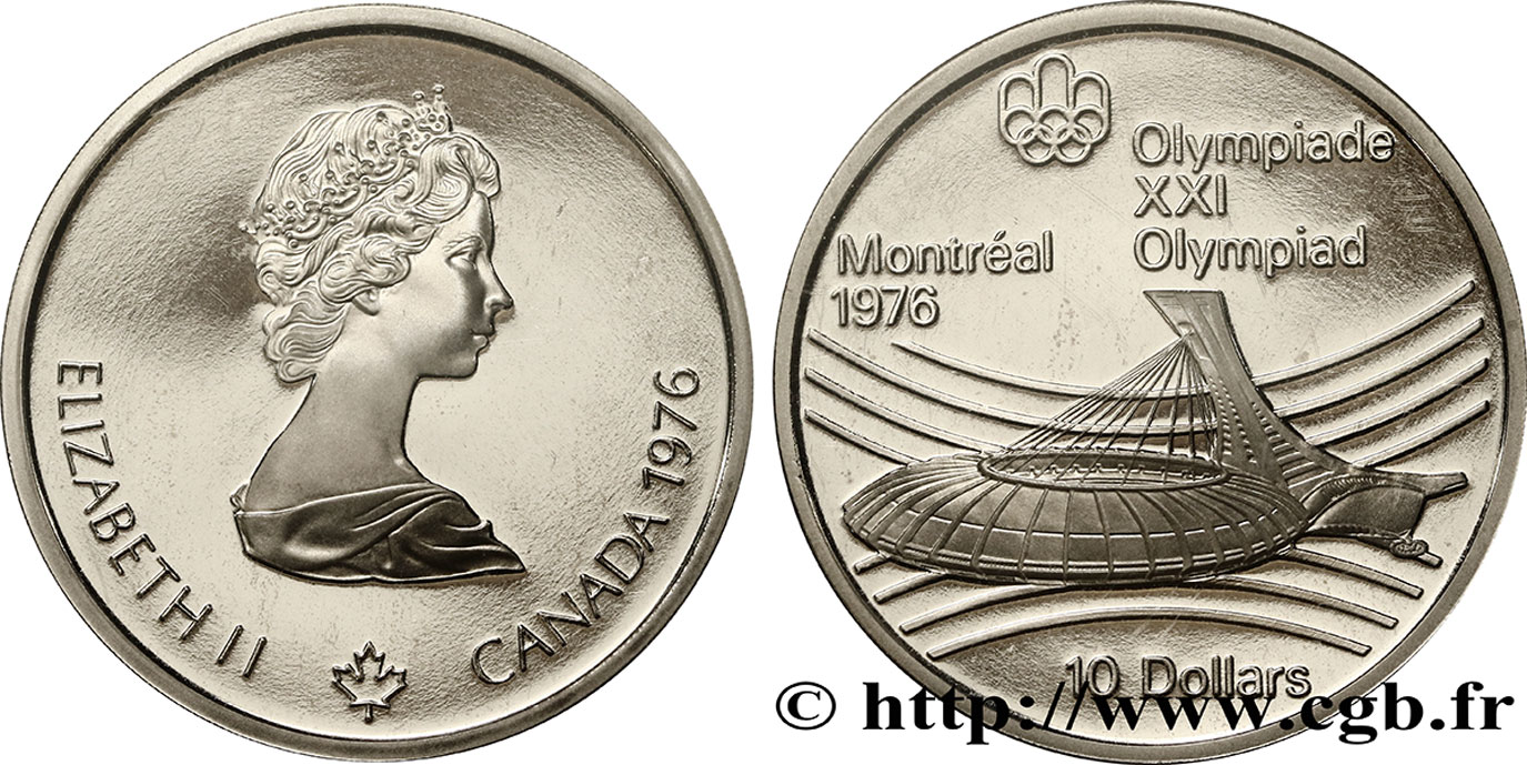 CANADA 10 Dollars Proof JO Montréal 1976 stade olympique  1976  SPL 