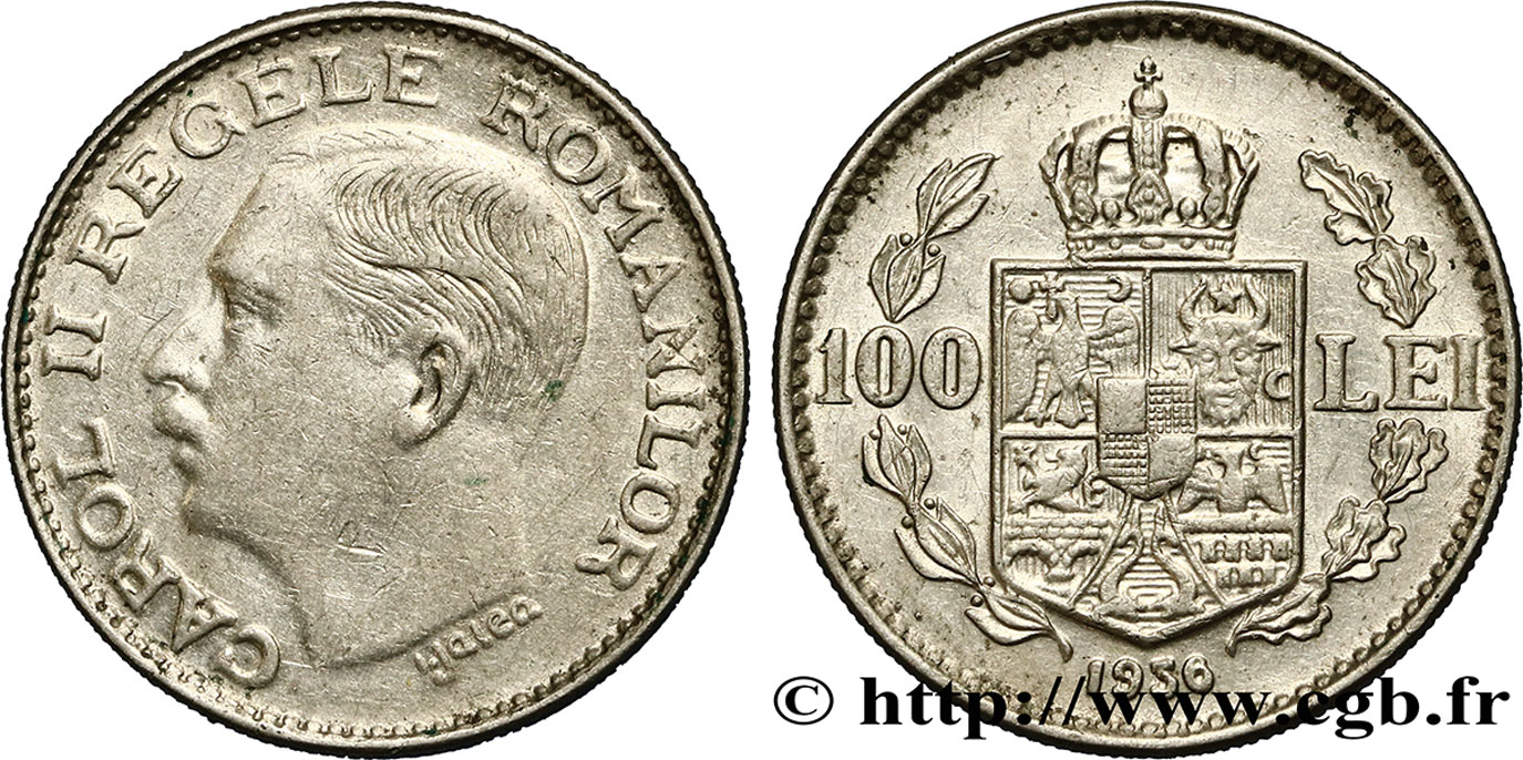 ROUMANIE 100 Lei Charles II 1936  SUP 