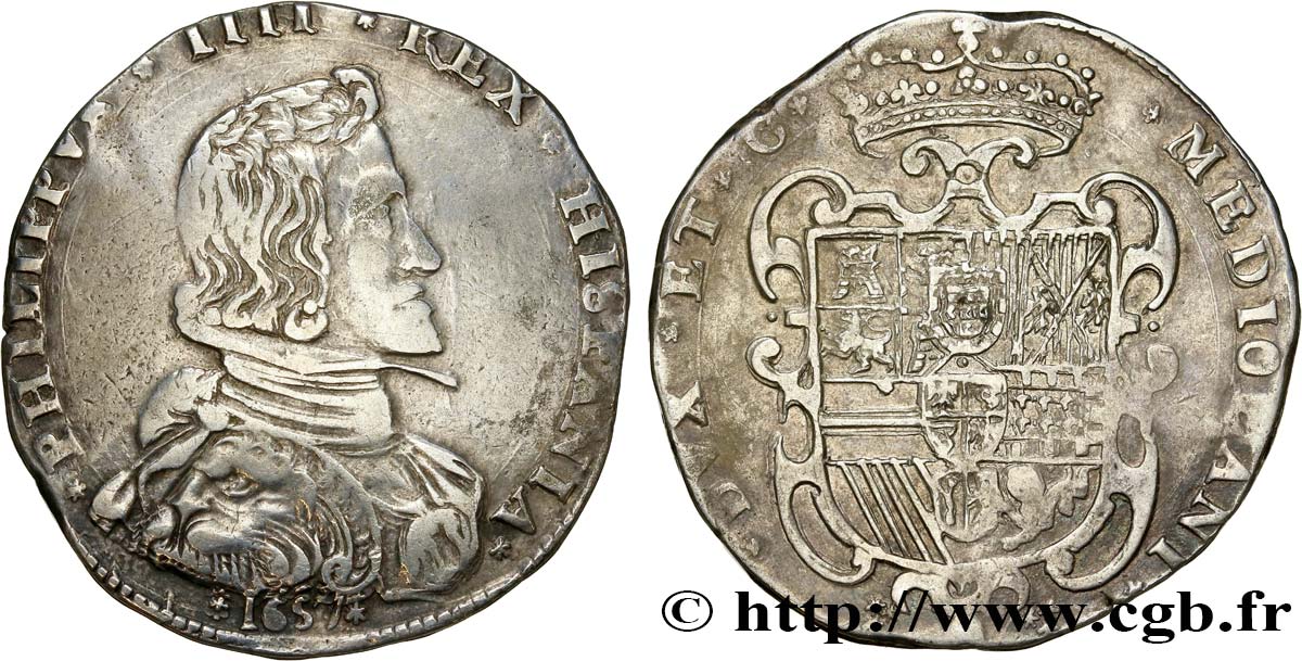 ITALIA - MILÁN Scudo Philippe IV 1657 Milan BC+ 