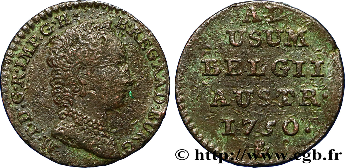 BELGIO - PAESI BASSI AUSTRIACI 1 Liard 1750 Anvers q.BB 