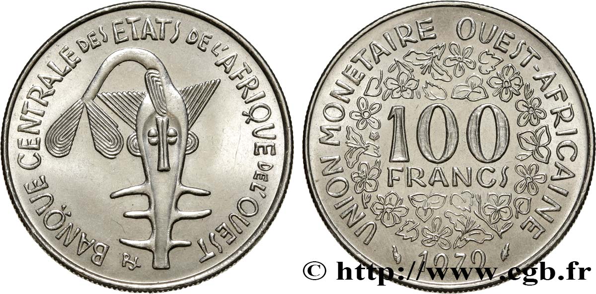 WESTAFRIKANISCHE LÄNDER 100 Francs BCEAO 1979 Paris VZ 