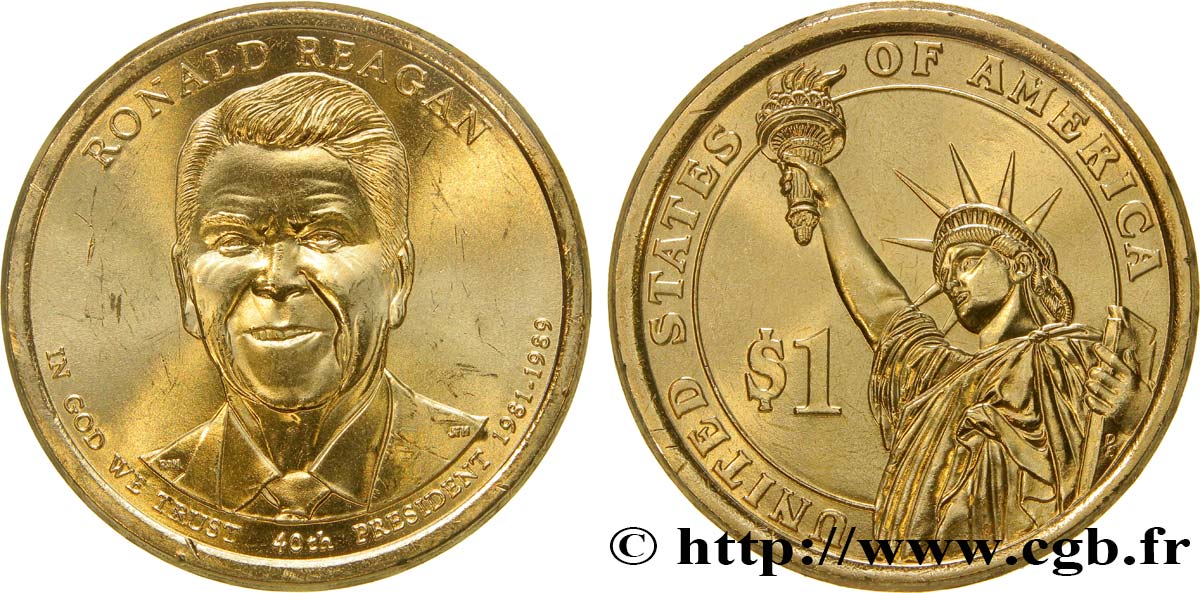ÉTATS-UNIS D AMÉRIQUE 1 Dollar Ronald Reagan tranche A 2016 Philadelphie SPL 