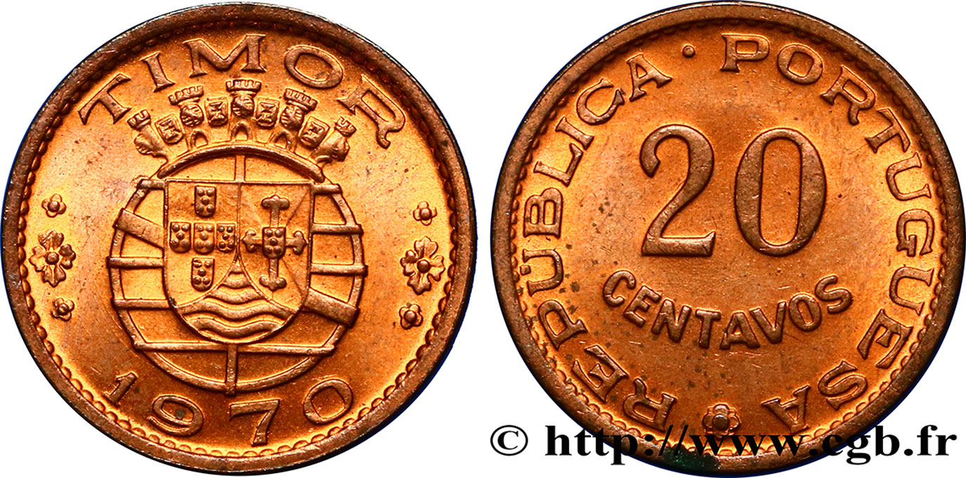 TIMOR 20 Centavos Colonie Portugaise 1970  SC 