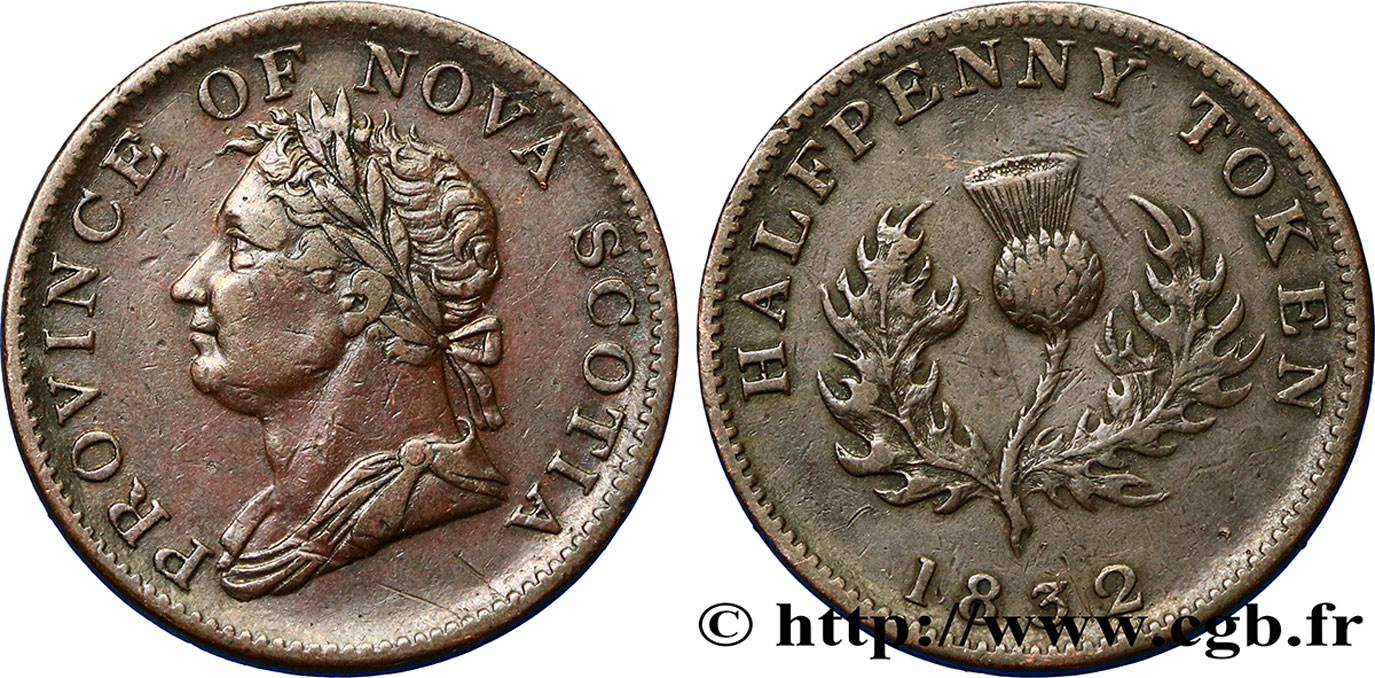 CANADA - NUOVA SCOZIA 1/2 Penny Token Nova Scotia 1832  BB 