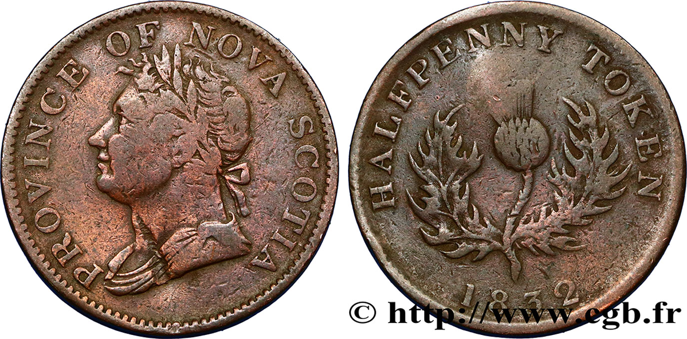 KANADA - NEUSCHOTTLAND 1/2 Penny Token Nova Scotia  1832  S 