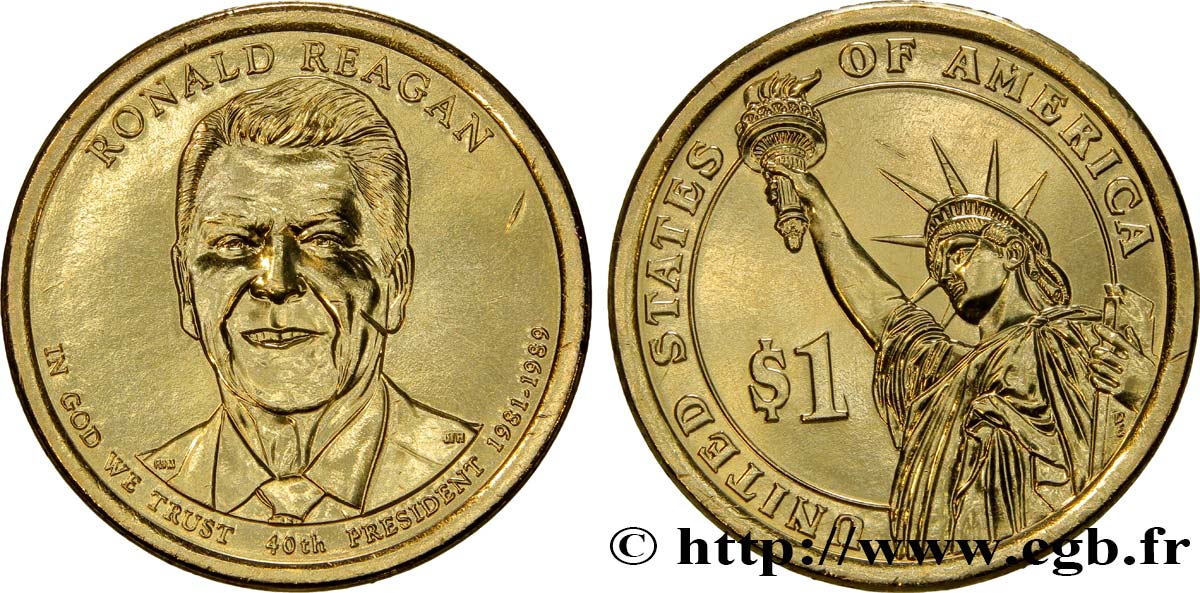 UNITED STATES OF AMERICA 1 Dollar Ronald Reagan tranche A 2016 Denver MS 