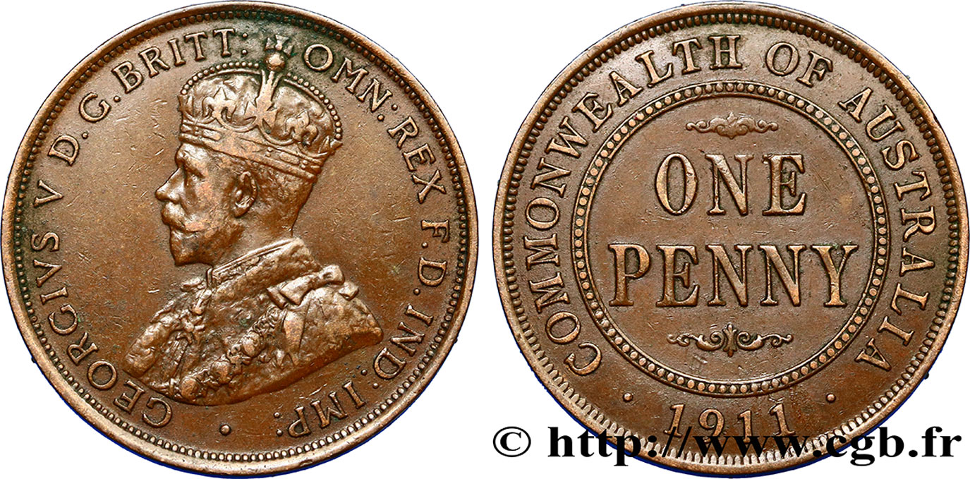 AUSTRALIEN 1 Penny Georges V 1911 Londres SS 