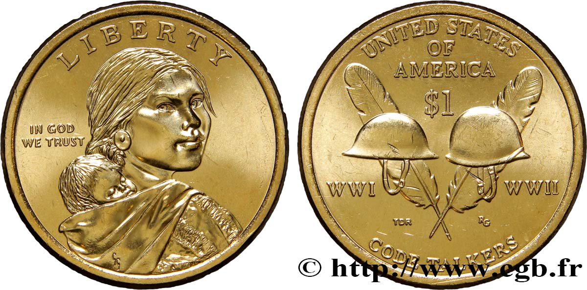 UNITED STATES OF AMERICA 1 Dollar Code Talkers 2016 Philadelphie MS 