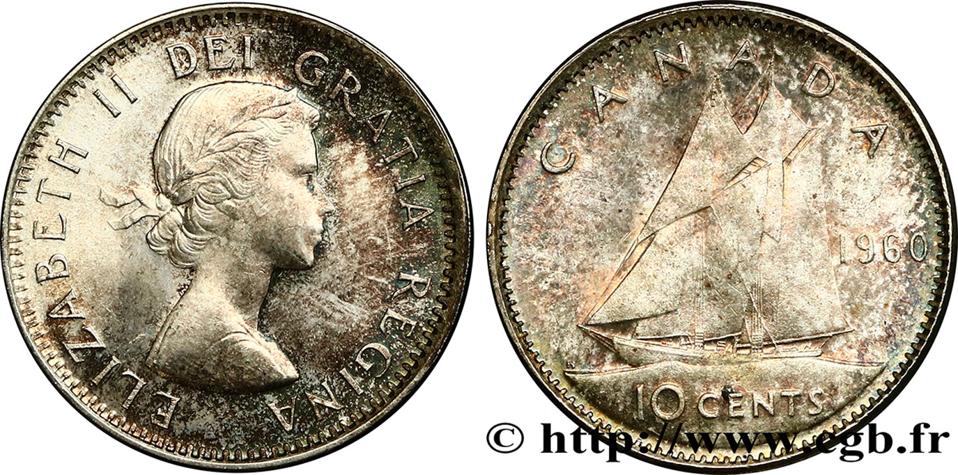 KANADA 10 Cents Elisabeth II 1960  fST 