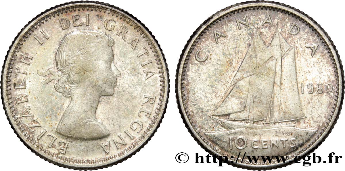 KANADA 10 Cents Elisabeth II 1960  fST 