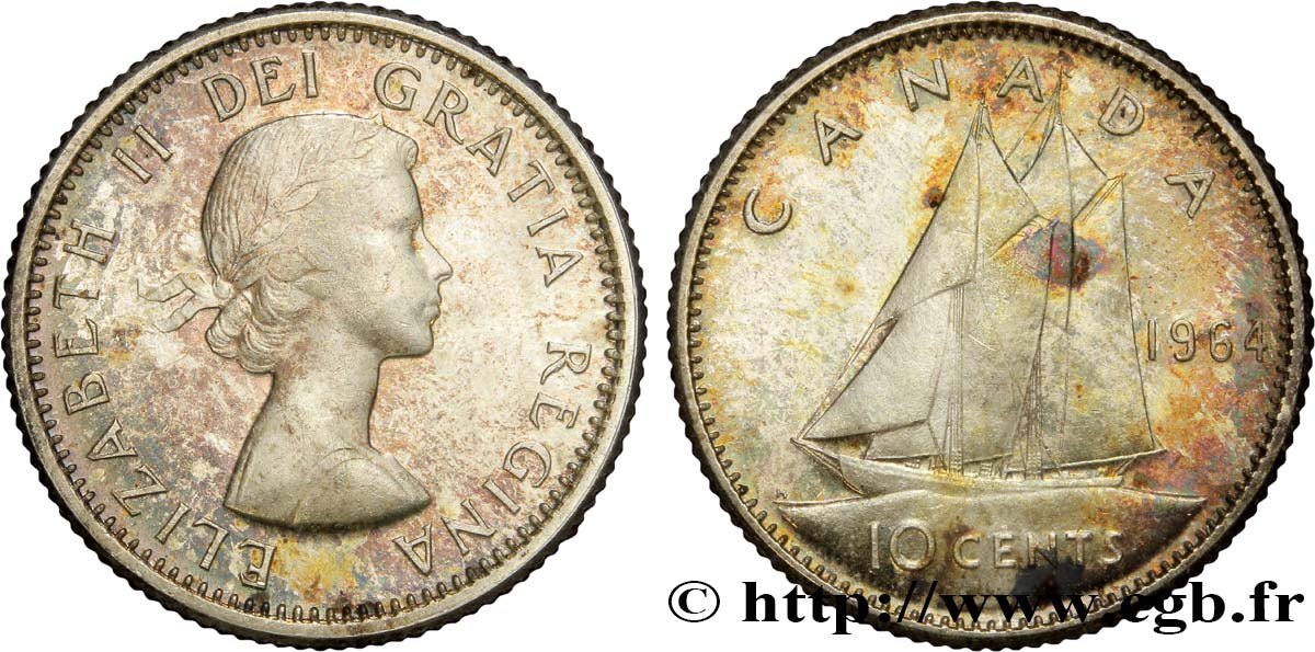 CANADA 10 Cents Elisabeth II 1961  MS 