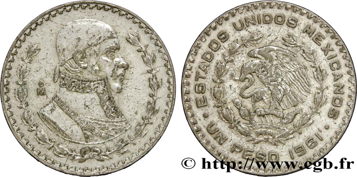 MEXIQUE 1 Peso Jose Morelos y Pavon / aigle 1961 Mexico TTB+ 
