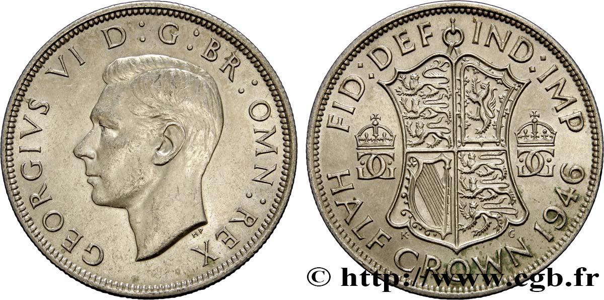 REINO UNIDO 1/2 Crown Georges VI  1946  EBC 