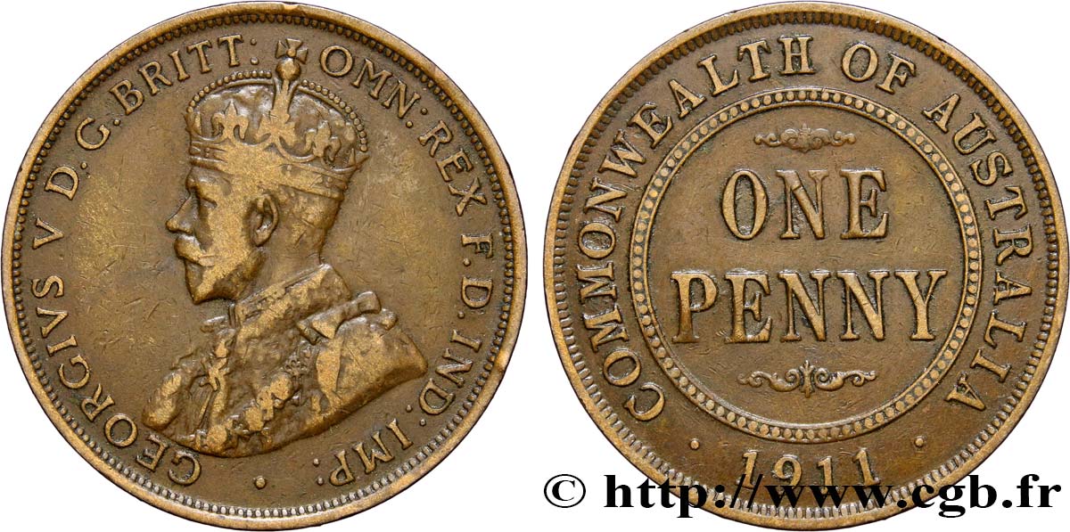 AUSTRALIE 1 Penny Georges V 1911 Londres TTB 