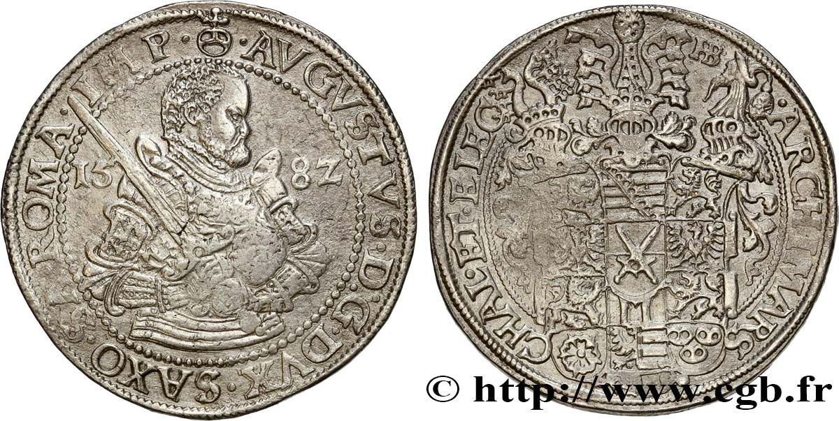 GERMANY - SAXONY - JEAN-GEORGES I Thaler 1582 Leipzig BB 