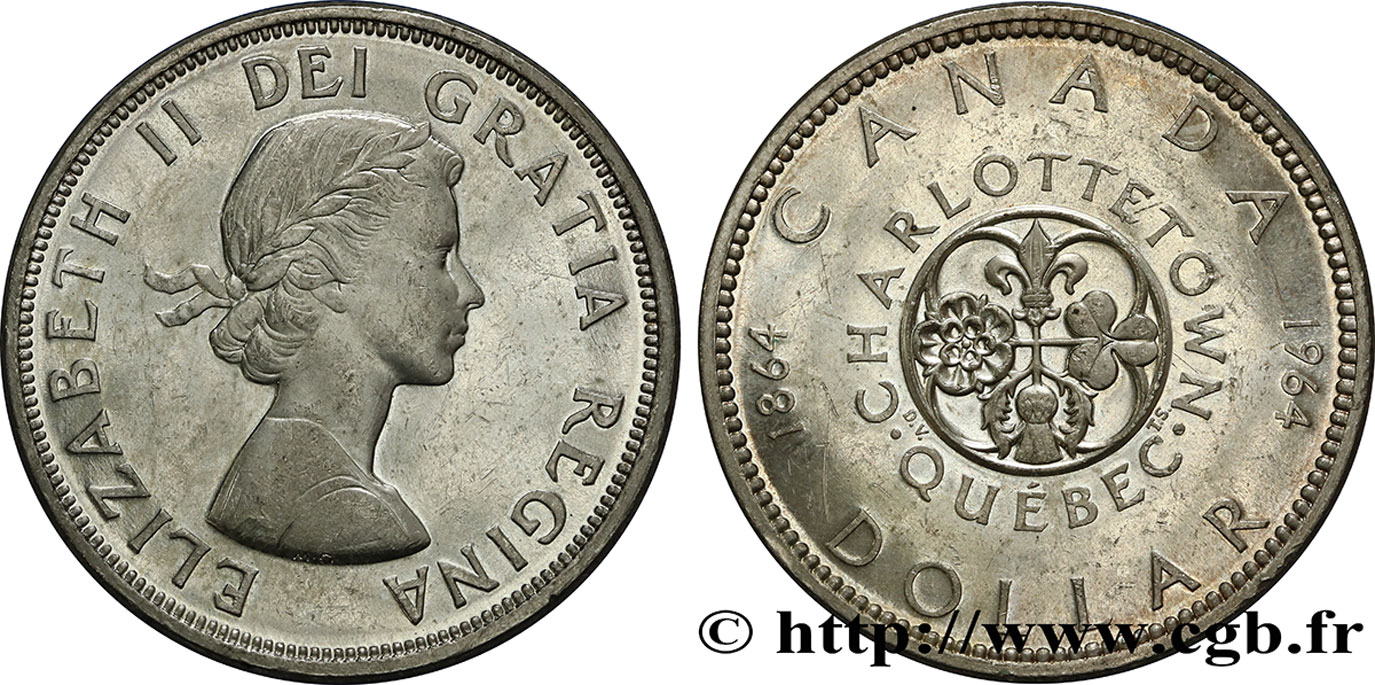 KANADA 1 Dollar Charlottetown-Québec 1964  VZ 