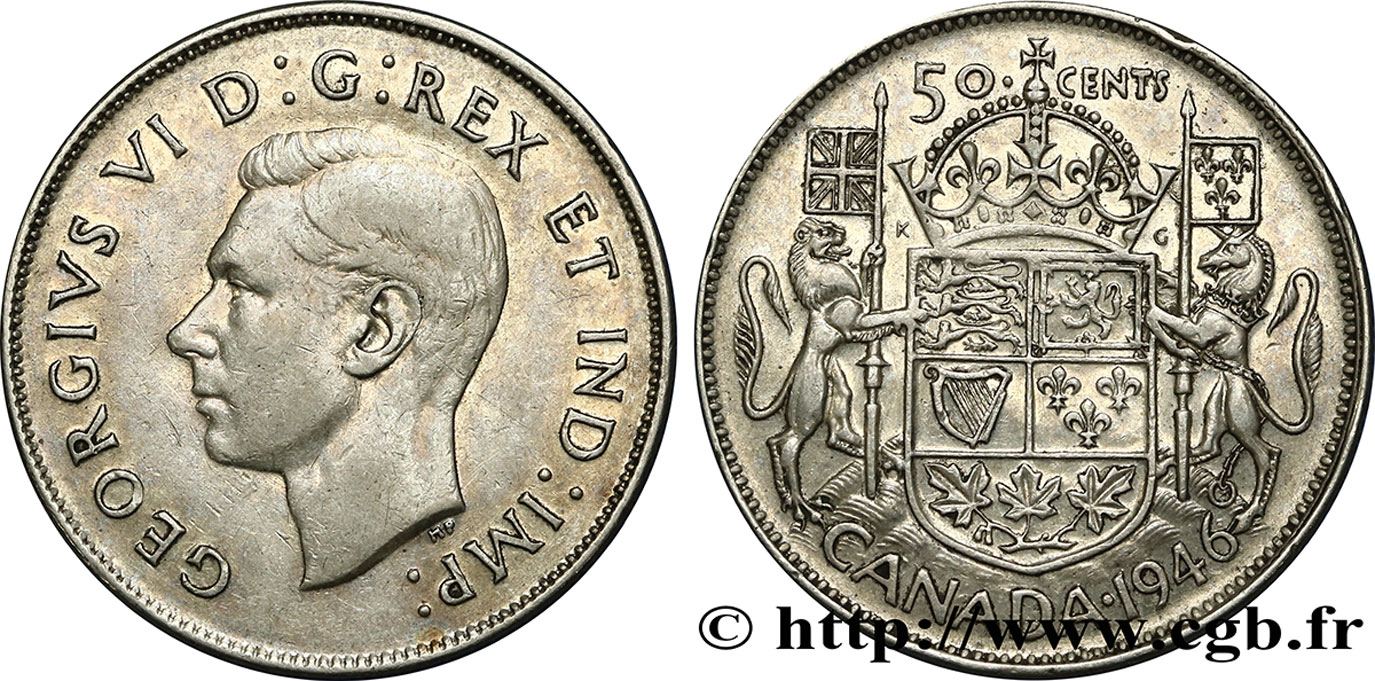 CANADA 50 Cents Georges VI 1946  XF 
