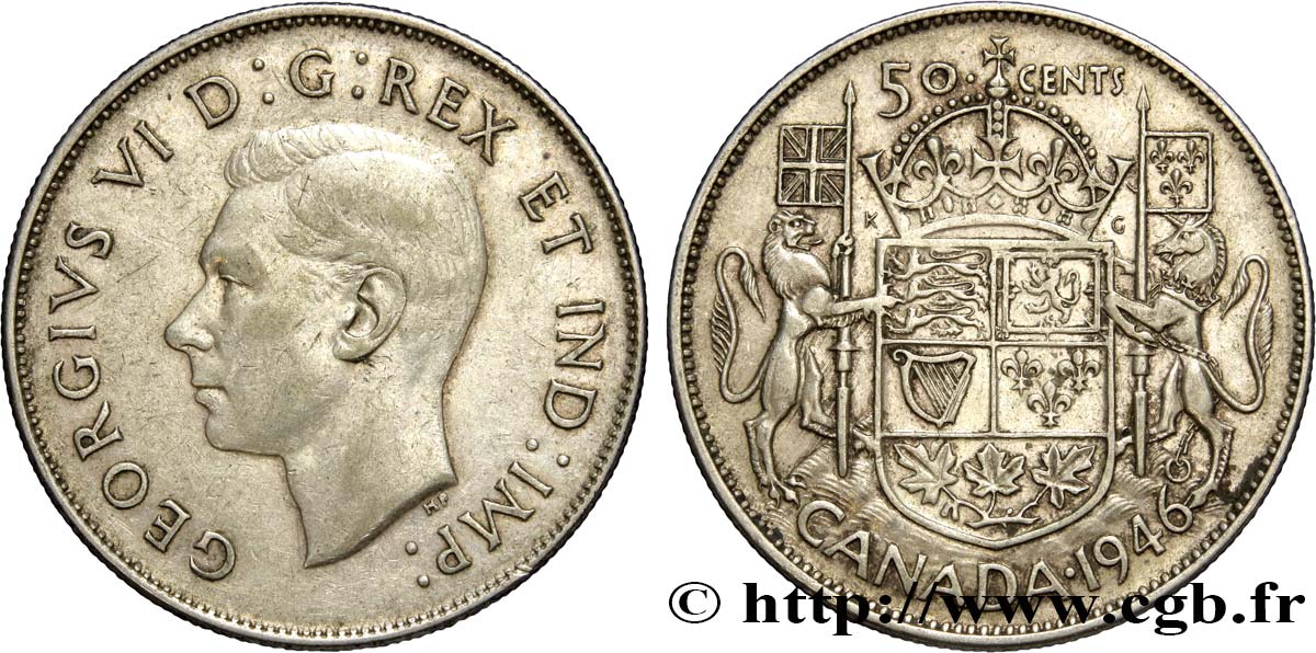 CANADA 50 Cents Georges VI 1946  XF 