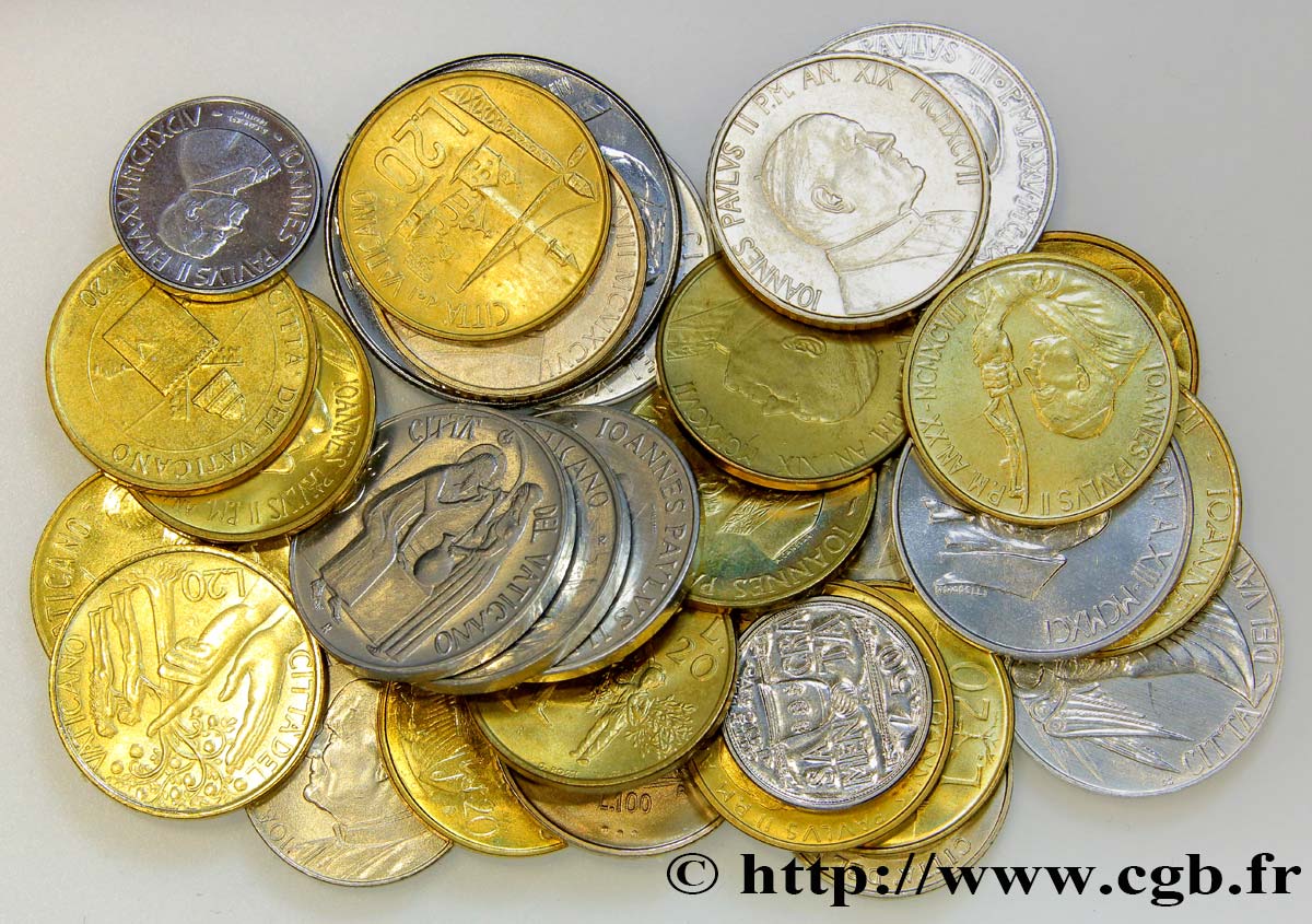 VATICANO Y ESTADOS PONTIFICIOS Lot de 30 monnaies du Vatican Jean-Paul II n.d Rome SC 