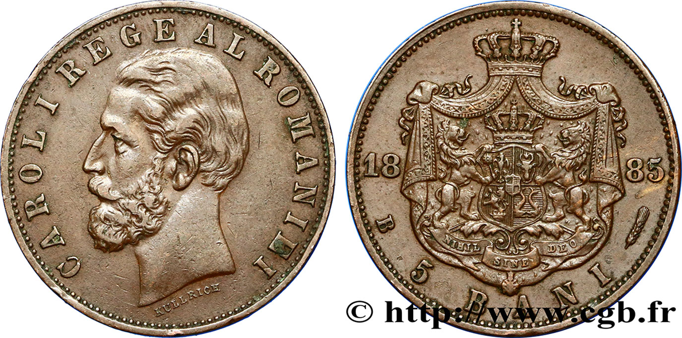 ROMANIA 5 Bani Charles Ier 1885 Bucarest q.SPL 