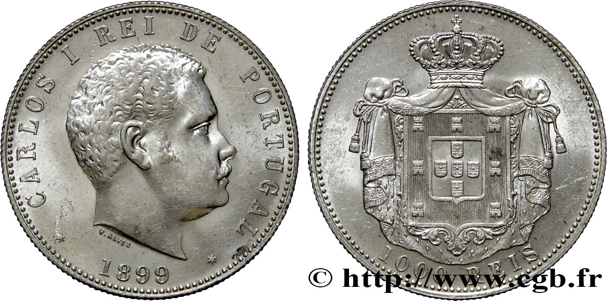 PORTUGAL 1000 Réis 1899  MS 