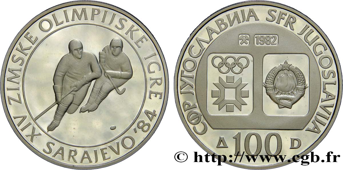 JUGOSLAWIEN 100 Dinara Jeux Olympiques d’Hiver de Sarajevo 1980  ST 