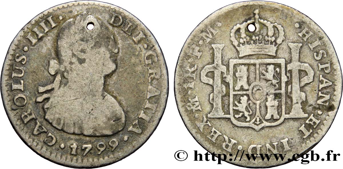 MESSICO 1 Real Charles IV 1799 Mexico MB 