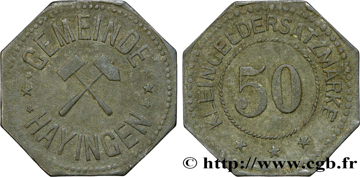 GERMANY - Notgeld 50 Pfennig Hayingen (Hayange) N.D.  XF 
