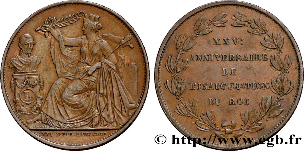 BÉLGICA 5 Centimes vingt-cinquième anniversaire de règne de Léopold Ier 1856 Bruxelles EBC 