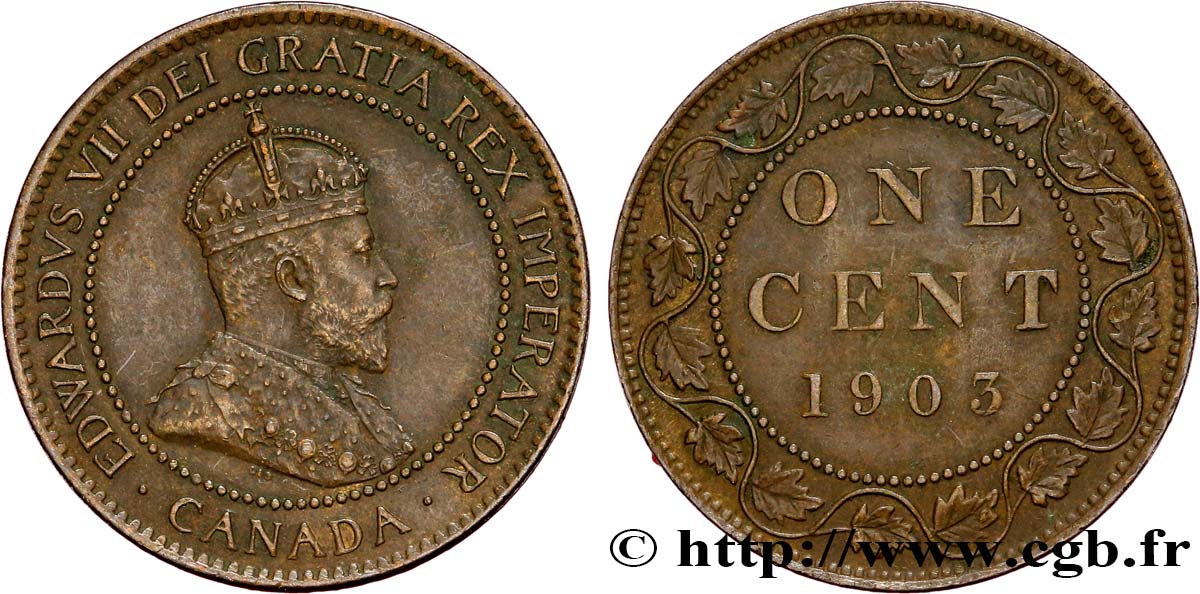 CANADA 1 Cent Edouard VII 1903  XF 
