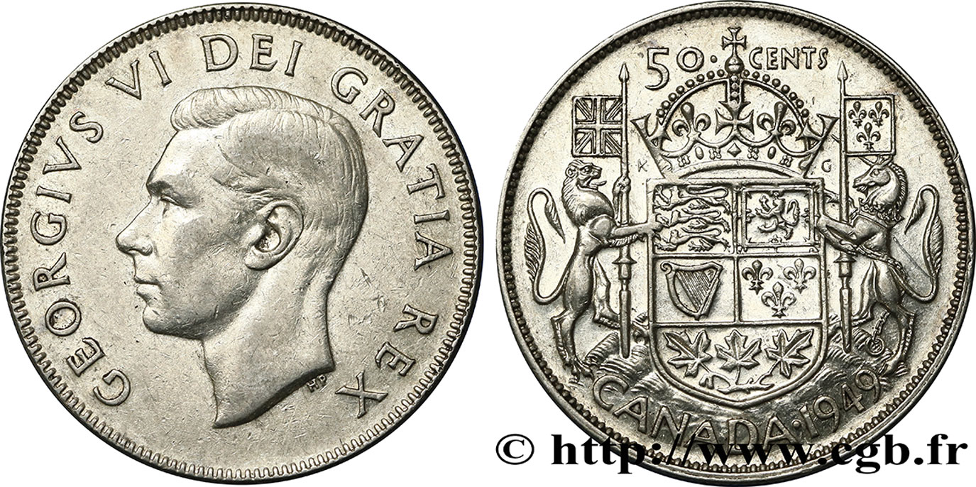 CANADA 50 Cents Georges VI 1949  XF 