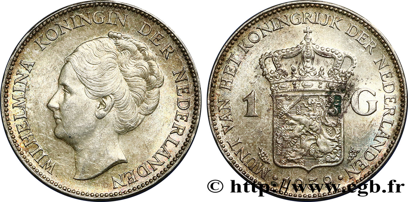 PAYS-BAS - ROYAUME DES PAYS-BAS - WILHELMINE 1 Gulden 1939 Utrecht SPL 